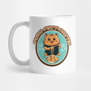 Purrfect Pasta Kitten - Spaghetti Eating Cat Mug